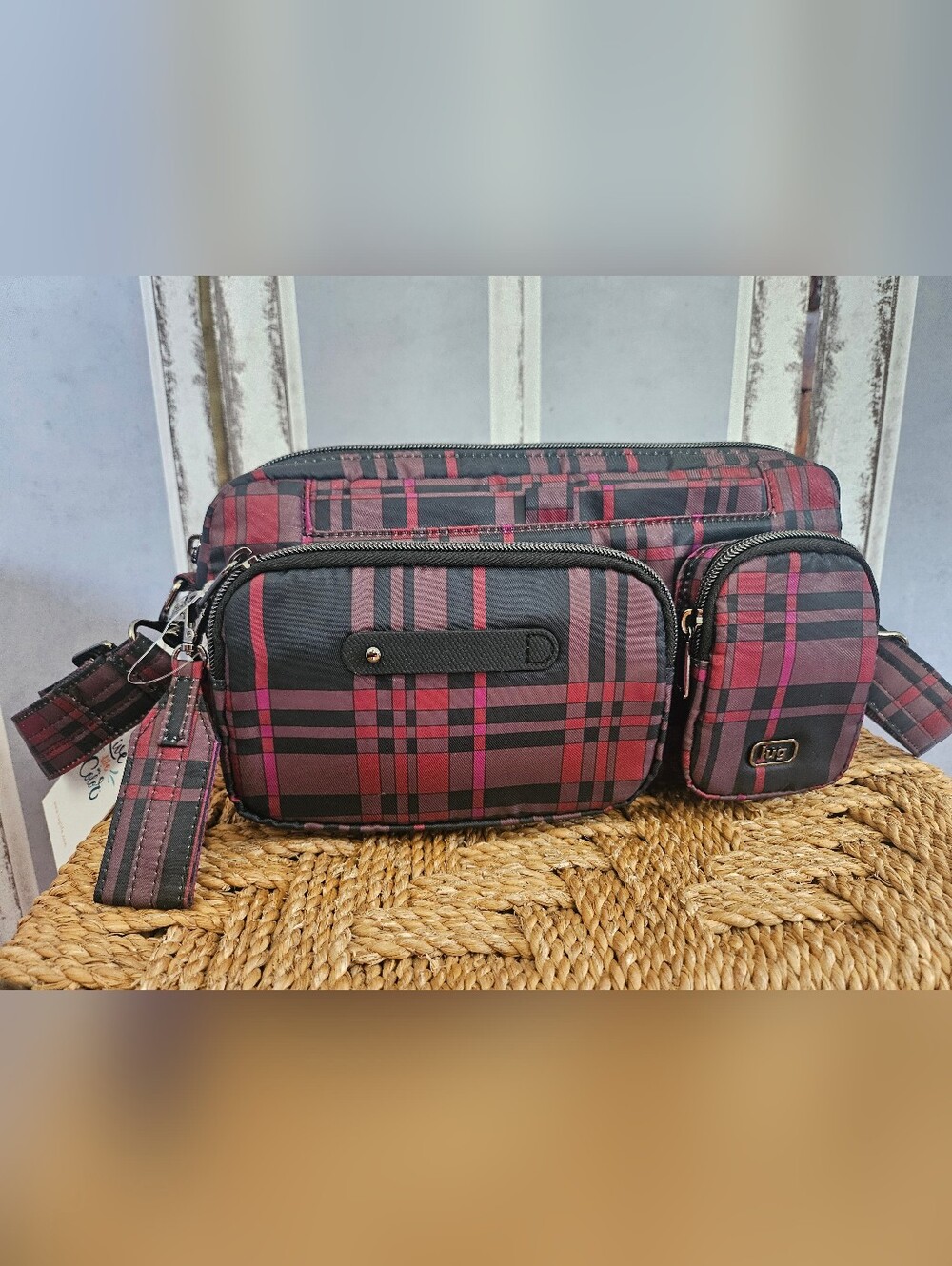 $75 Retail NWT Lug Belt Bag, Sling, & Crossbody Bag In Berry Plaid (HTF!) - Picture 4 of 14